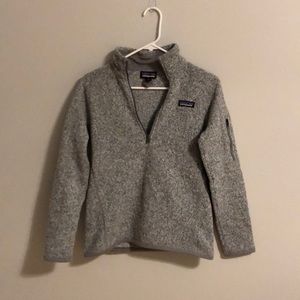 gray patagonia half zip